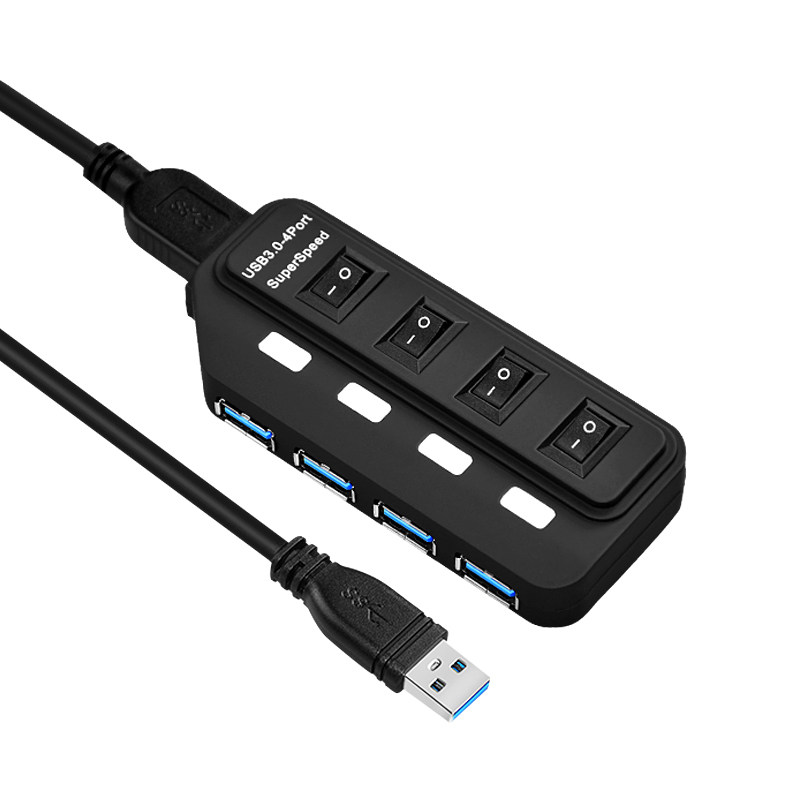 sgo/斯格 USB3.0分线器一拖四电脑USB扩展器一分七带电源供电开关