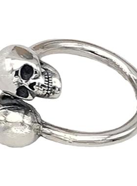 纯银戒指个性骷颅头指环欧美潮饰