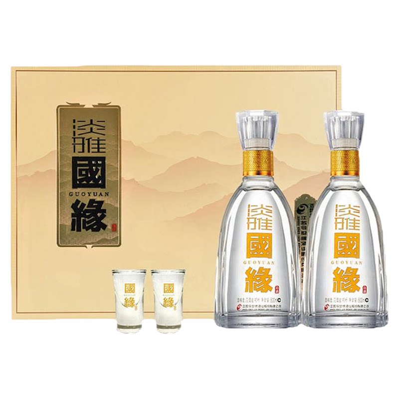 今世缘国缘淡雅礼盒42度白酒*2瓶