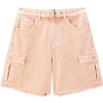 【商场同款】乐町2025夏季新款松紧腰工装风牛仔中裤女C2HBF2178