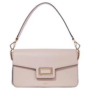 LANCEL/兰姿 ANGELE系列中号单肩斜挎包翻盖包牛皮革牛皮