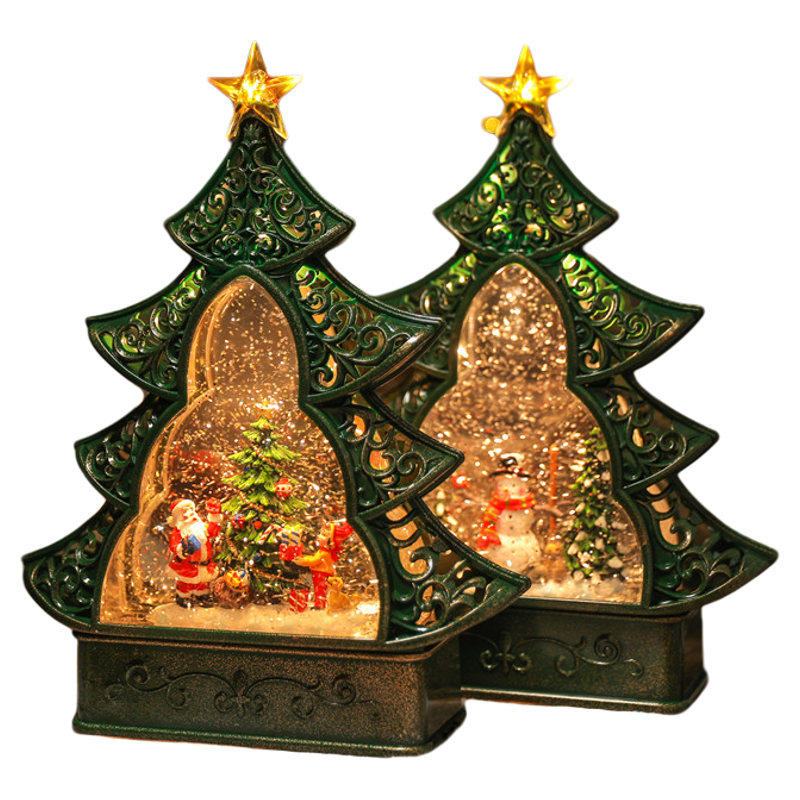 圣诞节树雪花水晶球款八音盒儿童女生女孩音乐盒下雪摆件生日礼物