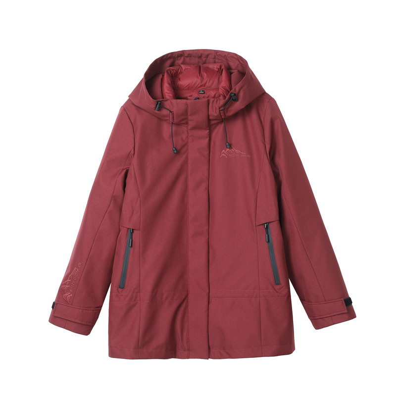 雪中飞冬季短款羽绒服女中年大码妈妈装派克服拆内胆活里活面外套