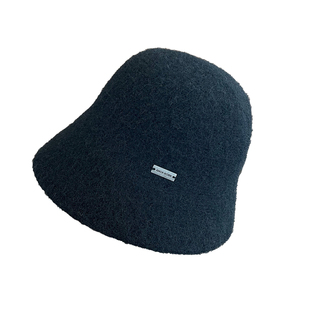 韩版针织渔夫帽子女秋冬季保暖护耳显脸小盆帽前长后短遮脸水桶帽