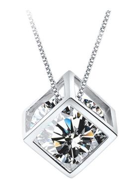 欧美纯银1克拉项链情侣