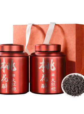 万人茗桃花醉大红袍500g桃果香