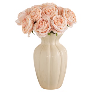 玫瑰花仿真花轻奢高级感逼真仿生花高端假花花束客厅适合摆放的花