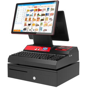 爱宝AB4800D3双屏收银机一体机超市商场服装鞋帽便利店零售专卖店名烟名酒收款机收银系统