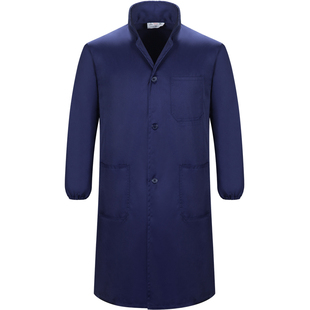 纯棉劳保服工作服男女夏季白大褂验服仓管物业薄款长袖耐磨长大褂