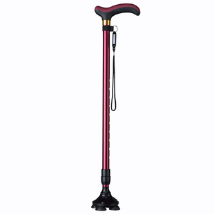 猎卡驰 防摔老人拐杖专用四脚防滑伸缩手杖老年人拐棍轻便多功能