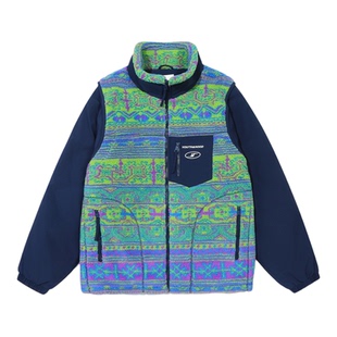 罗云熙同款GUUKA潮牌羊羔绒棉服男 民族风立领加厚外套假两件棉衣