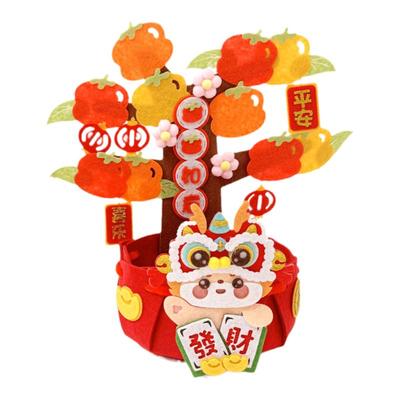 新年柿柿如意收纳篮装饰不织布幼儿园儿童手工diy材料包活动摆件