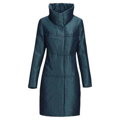 冬季绿色亮面修身立领大码羽绒服