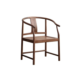 新中式胡桃木实木圈椅中式全实木围椅单人靠背椅子木制圈椅太师椅