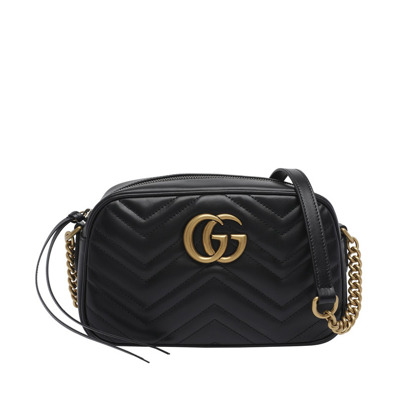 GUCCI 古驰 女士 gg marmont黑金小号链条包26早春新款意大利代购