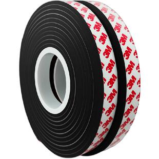 3M泡绵单面密封条床头异响软包带强力背胶门底缝隙窗户边框防撞保护垫防风隔音自粘海绵高粘度黑白色泡沫减震