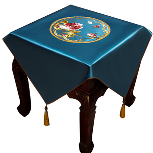 茶几盖布新中式客厅小方几边柜角几装饰垫布床头柜盖巾方桌布定制