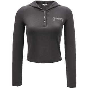 【ONLY奥莱】春季新款独特设计感短款修身长袖连帽T恤女