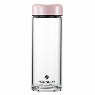 希诺单层玻璃杯女加厚杯子带盖花茶杯高颜值小巧便携家用喝水水杯