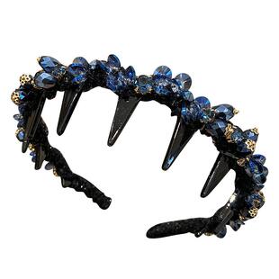 复古重工水晶大波浪长齿发箍蓬松高颅顶显脸小压发头箍发卡头饰女