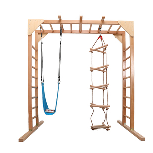 立体木制悬挂秋千架儿童室内感统训练器材吊缆云梯肋木攀爬梯悬吊