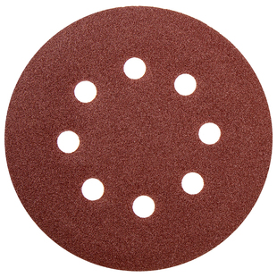 5寸8孔植绒砂纸片气动打磨机圆盘砂纸125MM拉绒片自粘式干磨沙纸