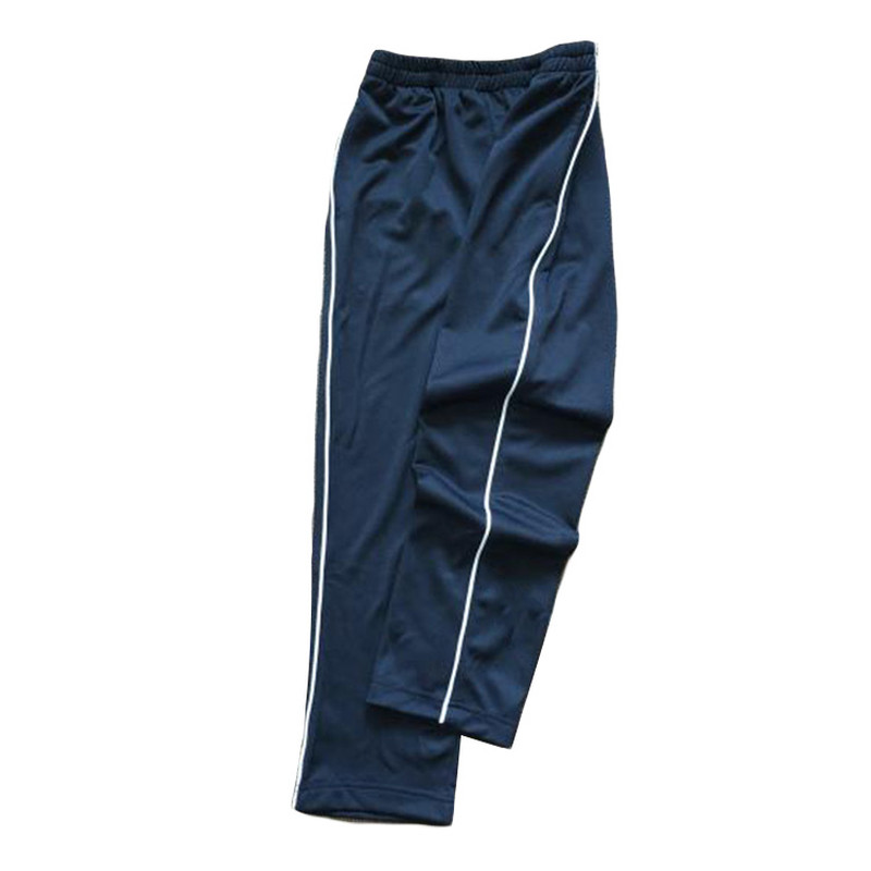 现货夏季超薄藏青色白细边杠学生校裤子小学初高中男女运动长裤