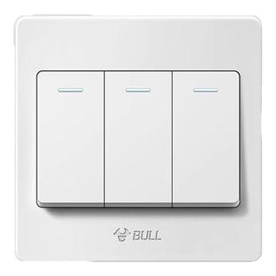 公牛三开单控开关开关插座三联单控开关面板单控开关三开G07白色