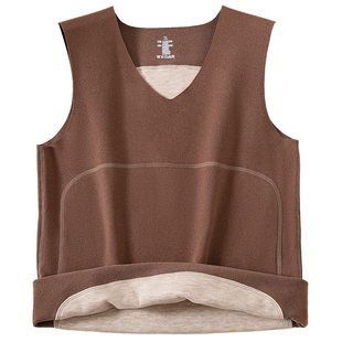 德绒保暖背心男加绒加厚加肥加大码含羊绒蚕丝坎肩马甲秋冬季内穿