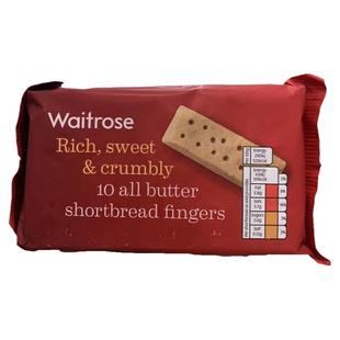 现货英国Waitrose牛油手指饼干经典浓郁黄油曲奇shortbread200g