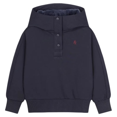 暇步士女童加绒连帽卫衣