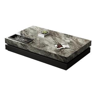 现代极简岩板茶几意式大尺寸轻奢简约客厅家用高端小户型方形茶几