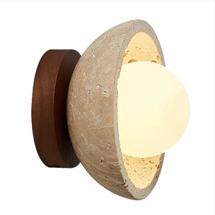 黄洞石日式侘寂风卧室床头壁灯中古风客厅过道玄关设计师复古民宿