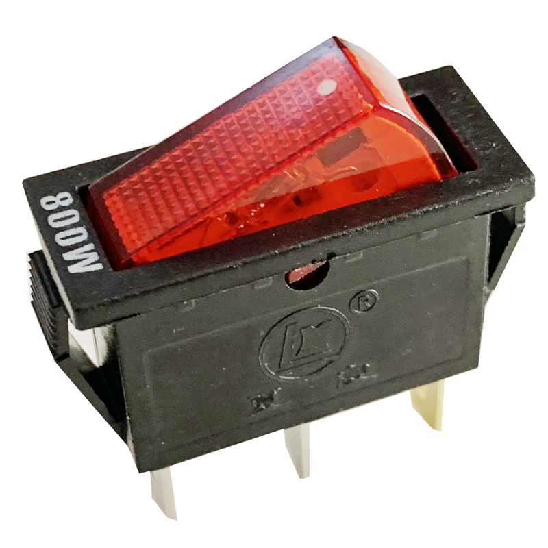 多功能电热锅配件摁扭800w500w电炒锅饭锅船形翘板开关灯KCD3银点