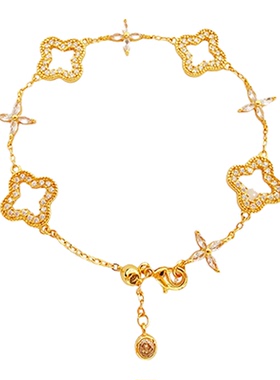 轻奢复古镂空四叶草手链