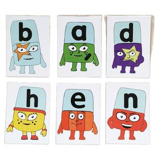 字母积木Alphablocks动画贴画教具26个英语卡片自然拼读学习桌游