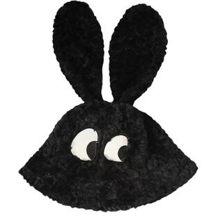 冬季新款大耳朵狗狗卡通羊羔绒渔夫帽女日系保暖护耳可爱套头帽子