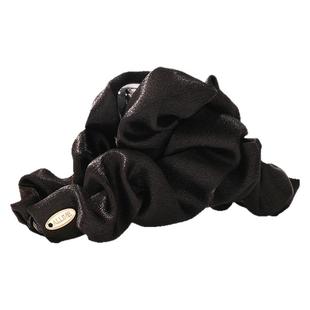 金标褶皱缎面云朵抓夹大号发量多盘发发夹女脑勺鲨鱼夹子发卡头饰