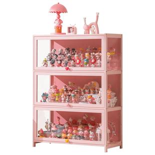 手办展示柜盲盒透明收纳盒家用模型玩具娃娃公仔立牌防尘陈列架子