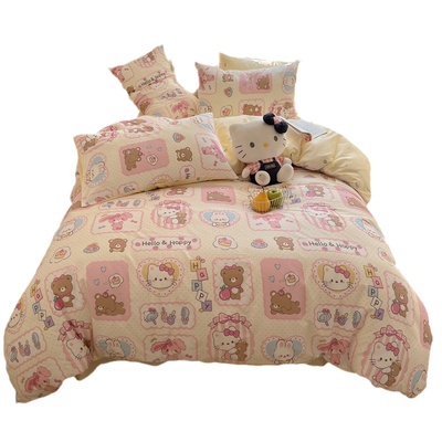 拼格少女心猫咪纯棉四件套