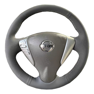 12款日产新轩逸骐达阳光骊威NV200方向盘套真皮手缝把套全包专用