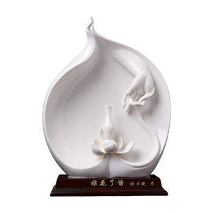 戴玉堂陶瓷《拈花了悟》禅意佛手摆件大师徐才提办公室客厅装饰品