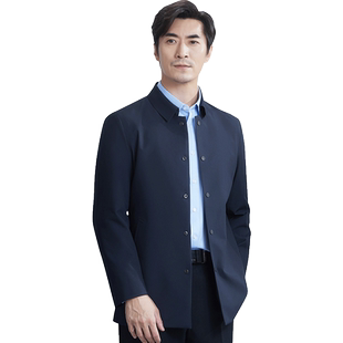 红都男士夹克中青年商务休闲翻领按扣时尚绅士上班旅行秋装外套