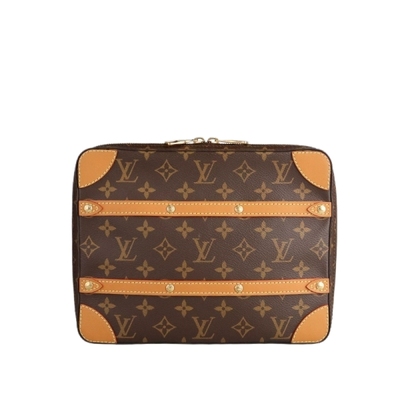 9新中古LV路易威登女SOFT TRUNK邮差老花小号斜挎二手奢侈品包包