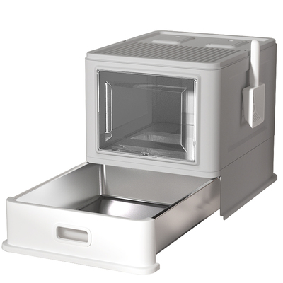 超大号不锈钢全封闭抽屉猫砂盆