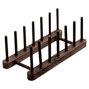 专辑展示架CD黑胶6分格小卡桌面光盘架子北美黑胡桃木高级感轻奢