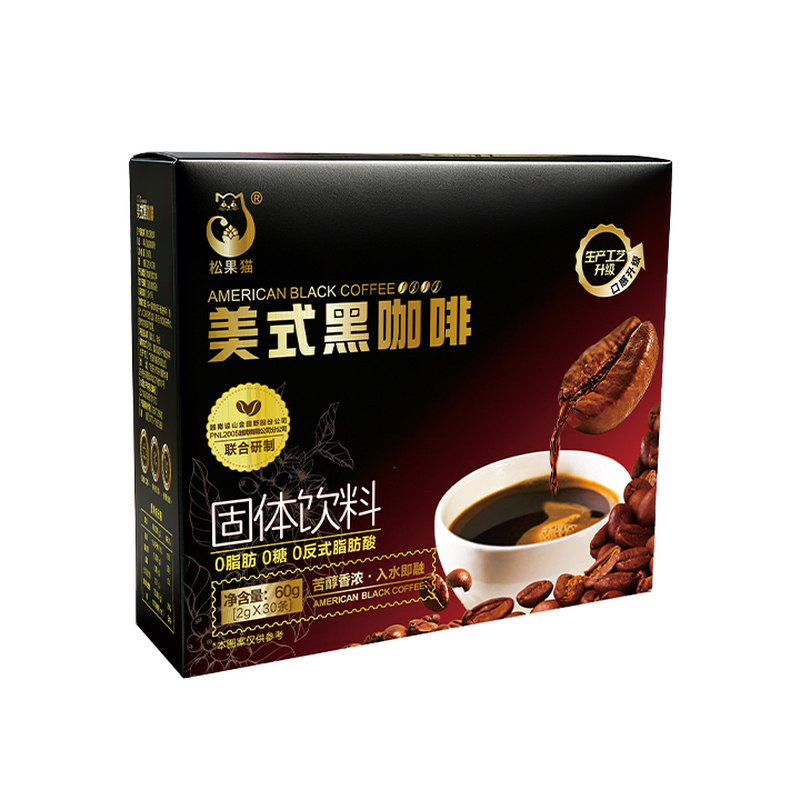 松果猫速溶纯苦美式黑咖啡