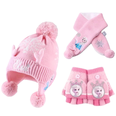 冰雪加绒保暖女童围脖宝宝护耳帽