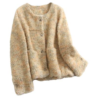 2024冬小香风大衣短款长袖呢外套