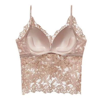 蕾丝美背小吊带背心内搭免文胸